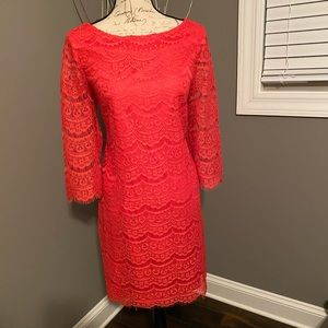 Pink Lace midi dress